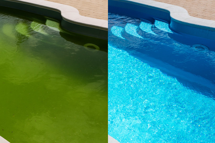 before and after pool cleaning before and after pool cleaning